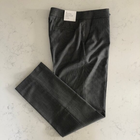 Calvin Klein bcr Classic Slim Leg Glen Check Trouser Pants Grey Black Sz 6 NWT - Picture 6 of 14